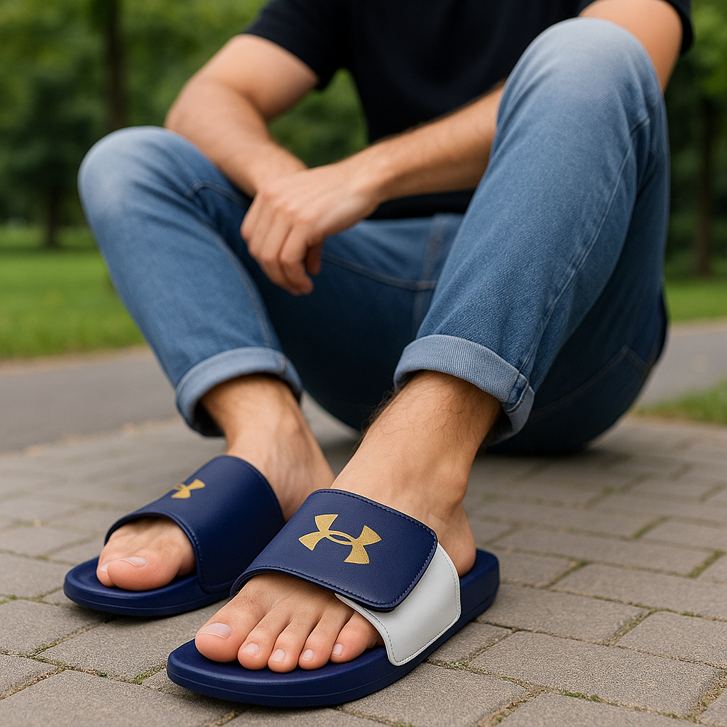 Under Armour Adjustable Slippers – Soft & Non-Slip Sole