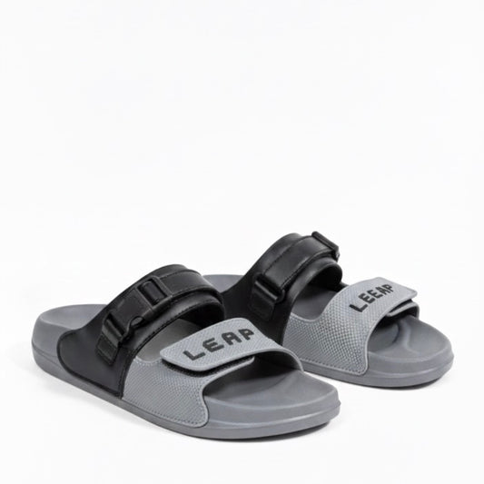 LEAP Soft Medicated Slippers - Grey | Non-Slip, Water Resistant Comfort Slides