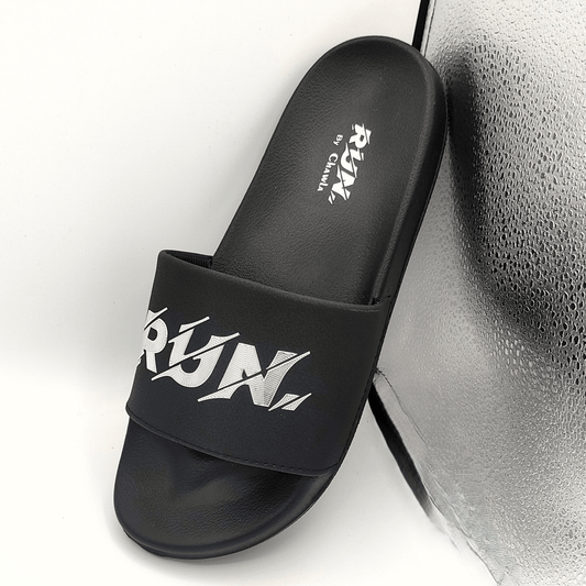 RUNX Street Edition Men’s Slides – Lightweight Sporty Comfort Slippers with Bold Graphic Strap - www.indoorsteps.com