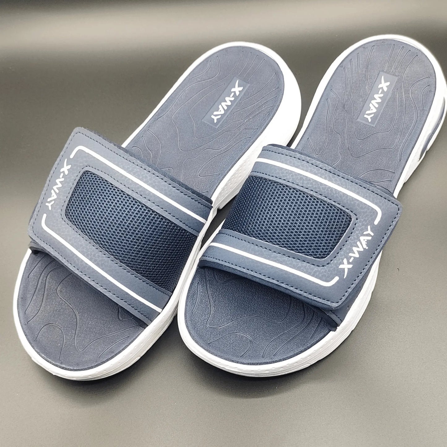 X-WAY Prestige Comfort Slides – Premium Double Sole | Medicated Soft Base Mens slippers Indoor Steps