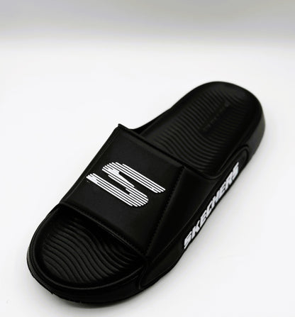 Men’s Black Soft Slippers – Lightweight, Water-Resistant & Skechers Inspired | IndoorSteps