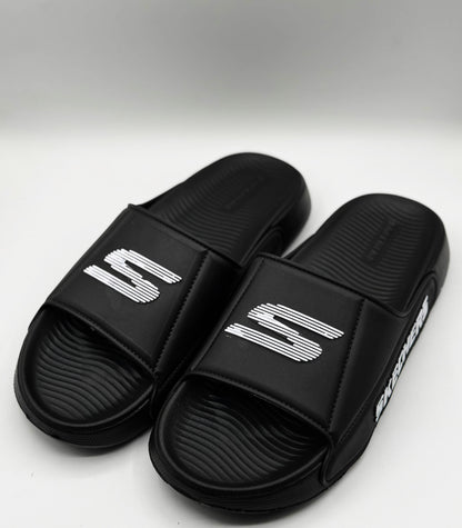 Men’s Black Soft Slippers – Lightweight, Water-Resistant & Skechers Inspired | IndoorSteps