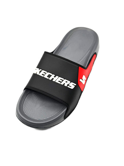 Men’s skeachers Black Slippers – Full Medicated Sole with Rubber Upper | Indoor & Outdoor Use