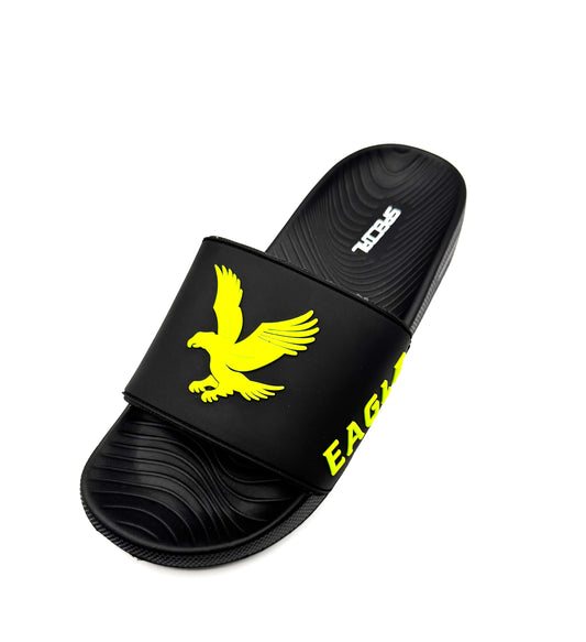 Boys’ Black Eagle Slippers – Trendy, Lightweight & Water-Resistant | Soft & Grippy