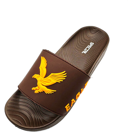 Boys’ Brown Eagle Slippers – Soft, Lightweight, Water-Resistant & Stylish Design