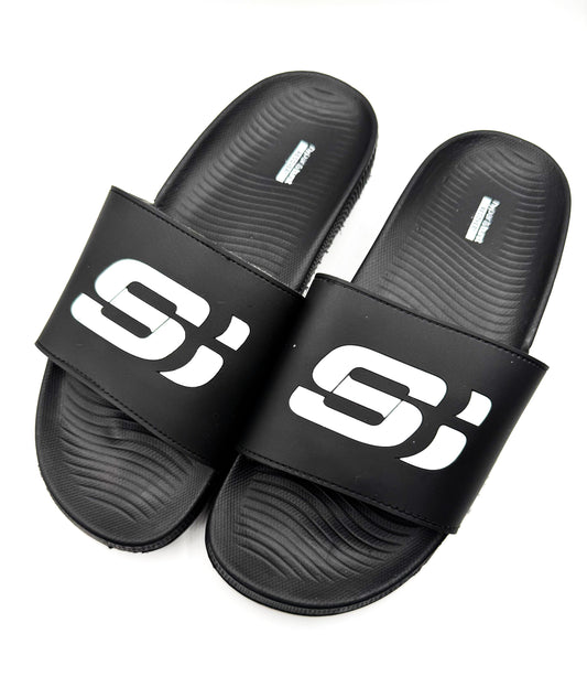 Men’s Black Medicated Slippers – Soft, Water-Resistant, Daily Wear | Skechers Inspired