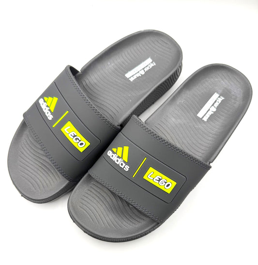 Grey Adidas Print Slippers for Boys – Medicated, Anti-Slip, Water-Resistant & Comfortable