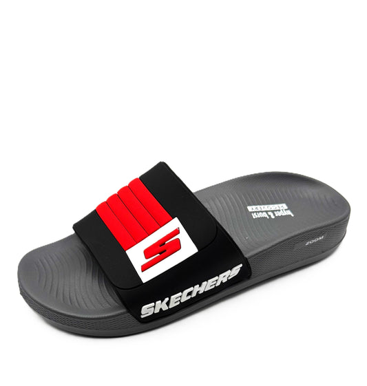 Men’s Red & Black Soft Slide Slippers – Water Resistant | Non-Slip | Comfortable Indoor Outdoor Wear
