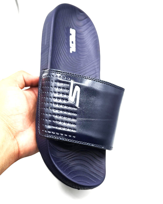 Skechers-Inspired Blue Slippers – Trendy, Soft & Medicated Sole for Daily Comfort