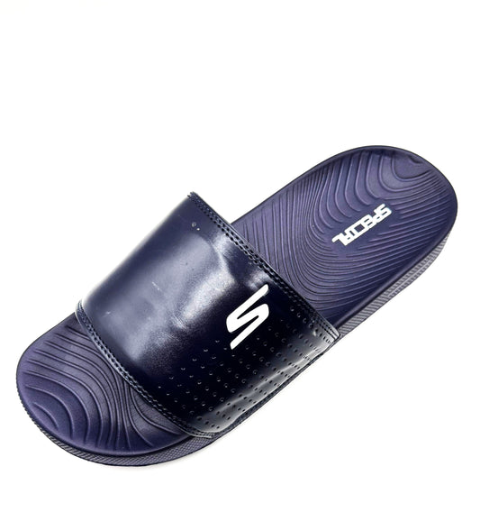 Skechers-Inspired Blue Slippers – Trendy, Soft & Medicated Sole for Daily Comfort