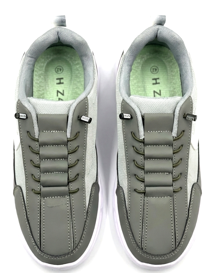 Imported Grey Lightweight Non-Slip Shoes with Elastic Laces