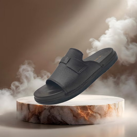 X-WAY Imported Genuine Leather Finish Premium Men’s Slipper  M-SLP 004 - InDoor Steps Footwear