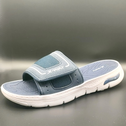 X-WAY Navy Blue Medicated Slippers for Men – Imported Rubber Sole | Soft & Stylish InDoor Steps Footwear