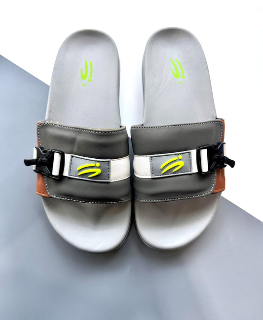 Leap Men’s Grey Medicated Slippers – Water Resistant & Comfortable Soft Sole