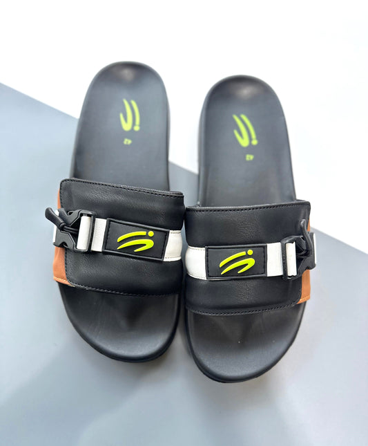 Leap Men’s Black Medicated Slippers – Non Slip, Water Resistant, Daily Comfort