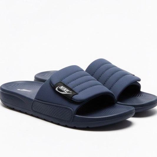 Adjustable Blue Slides | Soft Cushion Comfort & Non-Slip Water Resistant Slippers for Men
