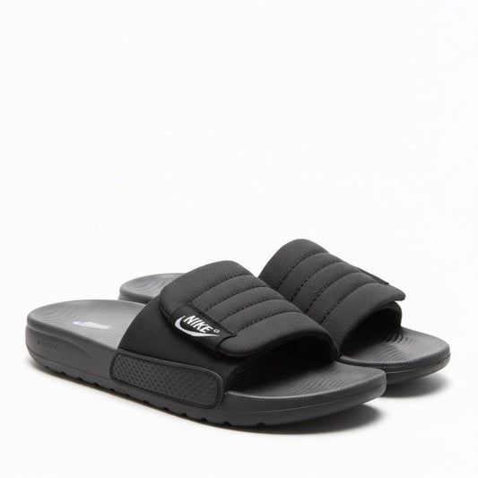 Adjustable Black Slides | Stylish Soft Cushion Anti-Slip Water Resistant Slippers