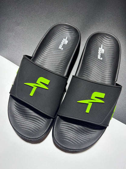 Men’s Premium Black Slippers – Imported Beer Material, Full Medicated & Water-Resistant