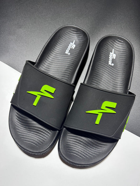 Men’s Premium Black Slippers – Imported Beer Material, Full Medicated & Water-Resistant