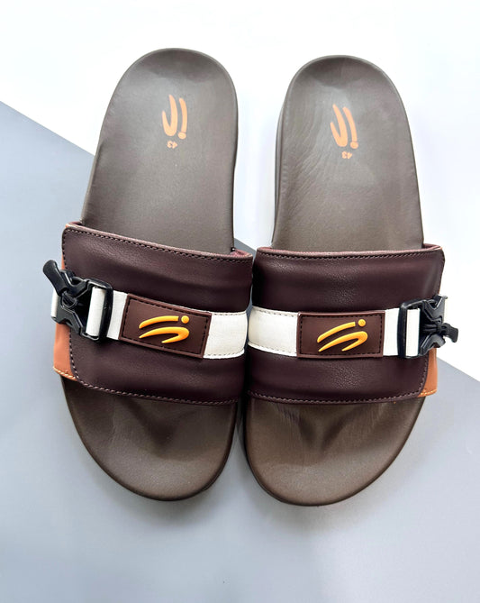 Leap Brown Slipper – Soft Foam, Non-Slip, Premium Flat Sole Comfort Wear