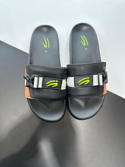 Leap Men’s Black Medicated Slippers – Non Slip, Water Resistant, Daily Comfort