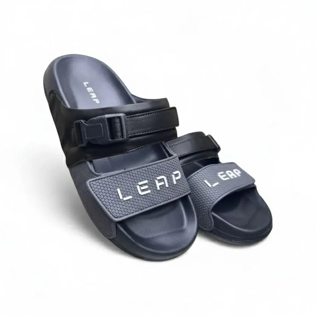 LEAP Soft Medicated Slippers - Grey | Non-Slip, Water Resistant Comfort Slides - InDoor Steps Official