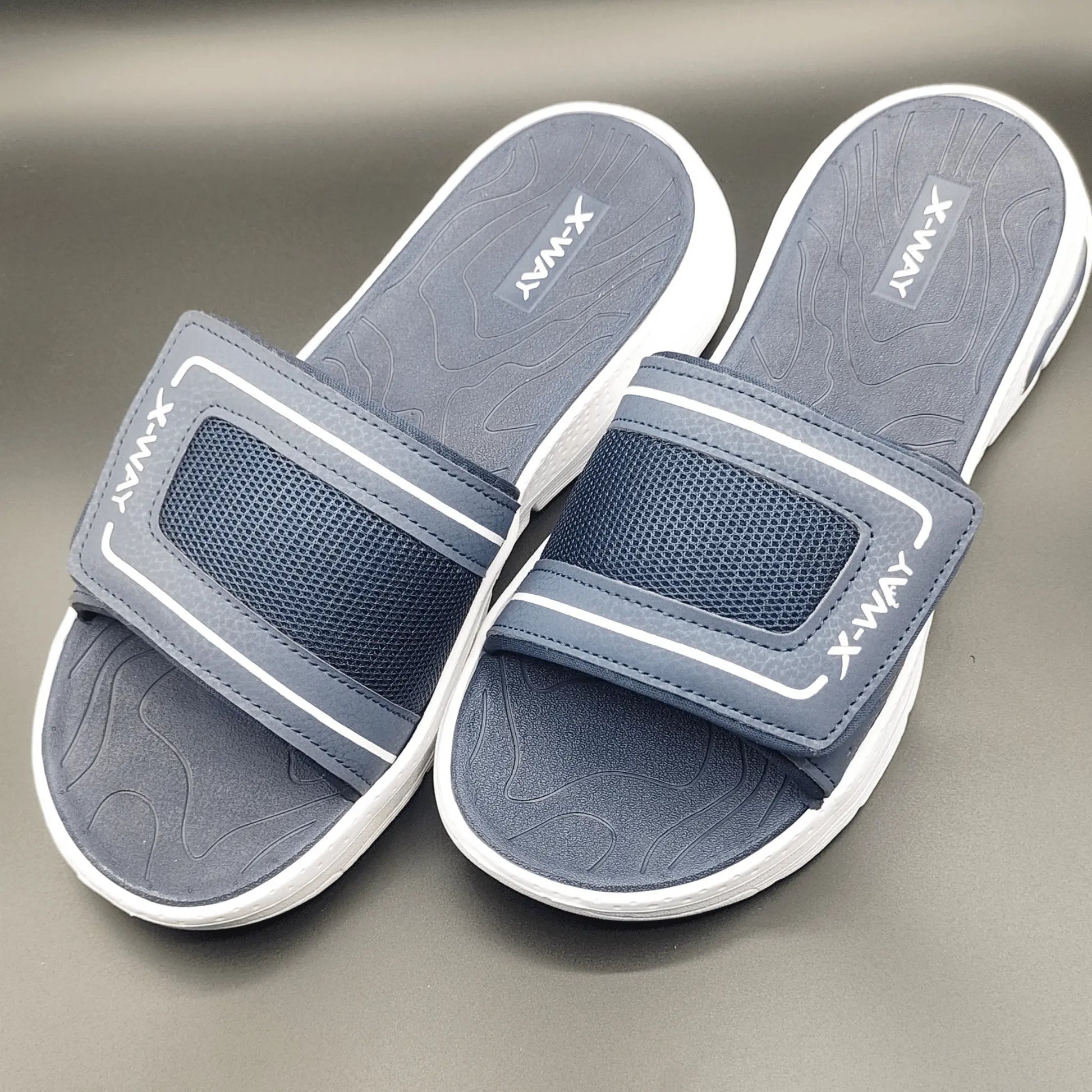 X-WAY Prestige Comfort Slides – Premium Double Sole | Medicated Soft Base Mens slippers Indoor Steps 