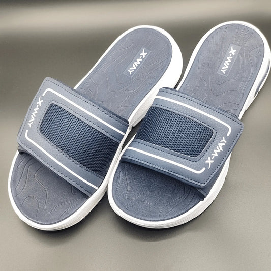 X-WAY Prestige Comfort Slides – Premium Double Sole | Medicated Soft Base Mens slippers Indoor Steps 
